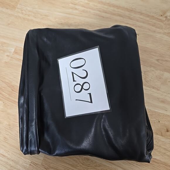 Abercrombie Fitch Ankle Straight Ultra High Rise Vegan Leather Pants Black 27 4s - Picture 8 of 8